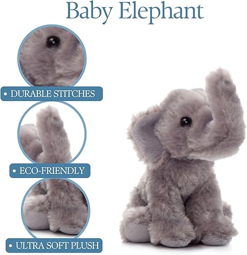 Miniatura 3 de The Petting Zoo Peluche de elefante, regalos para niños, animales salvajes de Onez Babiez, juguete de peluche de elefante de 6 pulgadas