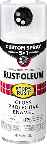 Vista 384 de Rust-Oleum 376885 Pintura en aerosol 5 en 1 personalizada para prevención del óxido, 12 onzas, transparente brillante