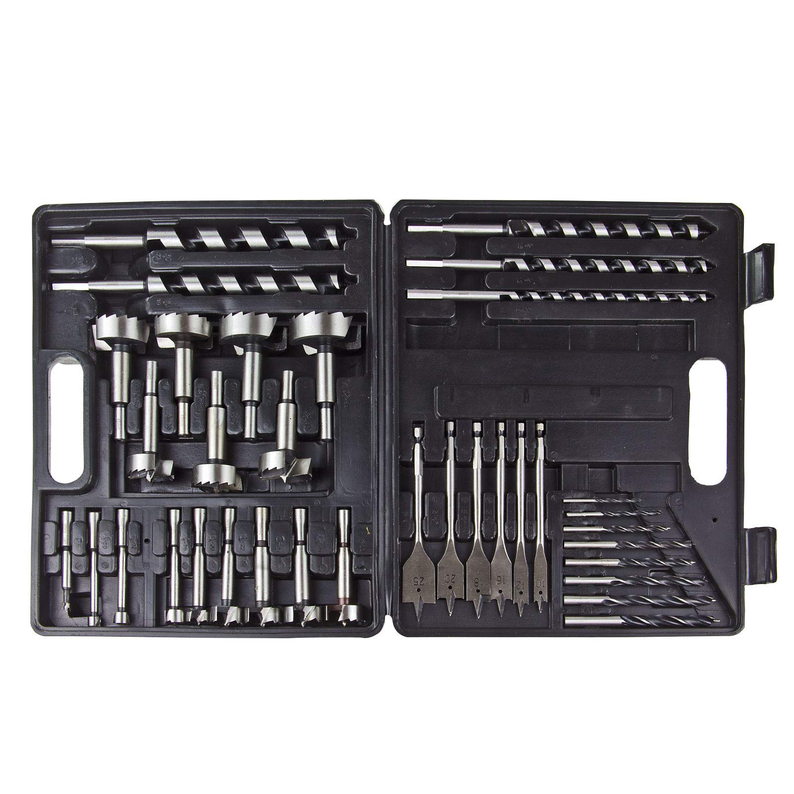 Holzbohrer Set 35 tlg. – Forstnerbohrer, Astlochbohrer, Schlangenbohrer & Topfbohrer im praktischen Sortimentskoffer für präzise Bohrungen