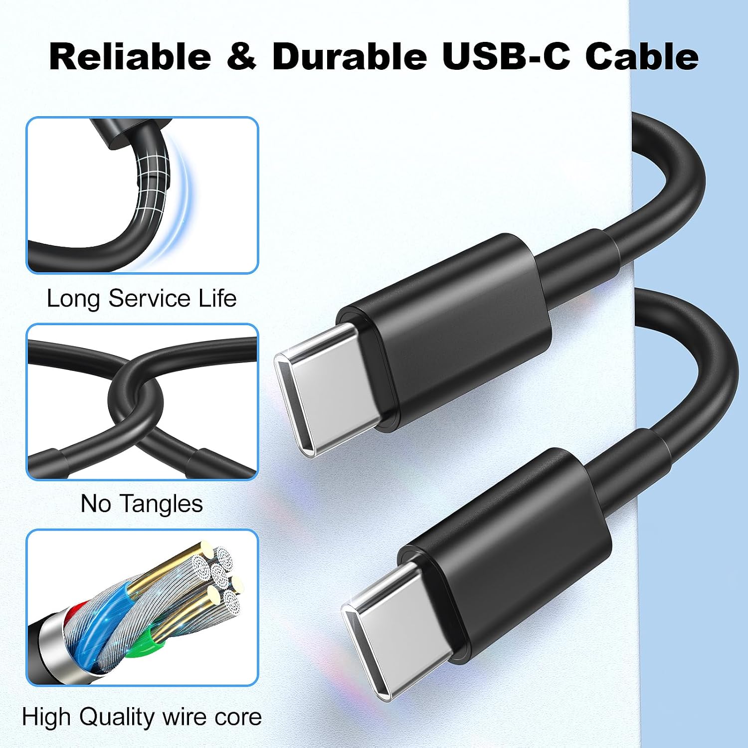 Compatible with iPhone Charger Fast Charging,2pack 20W Type C Wall Charger Block with 6Ft USB C Cable,USB C Fast Charging Cord Compatible with iPhone 17/16/15/Plus/Pro/Pro Max/Pad,Samsumg S23/S22/S21 image 5