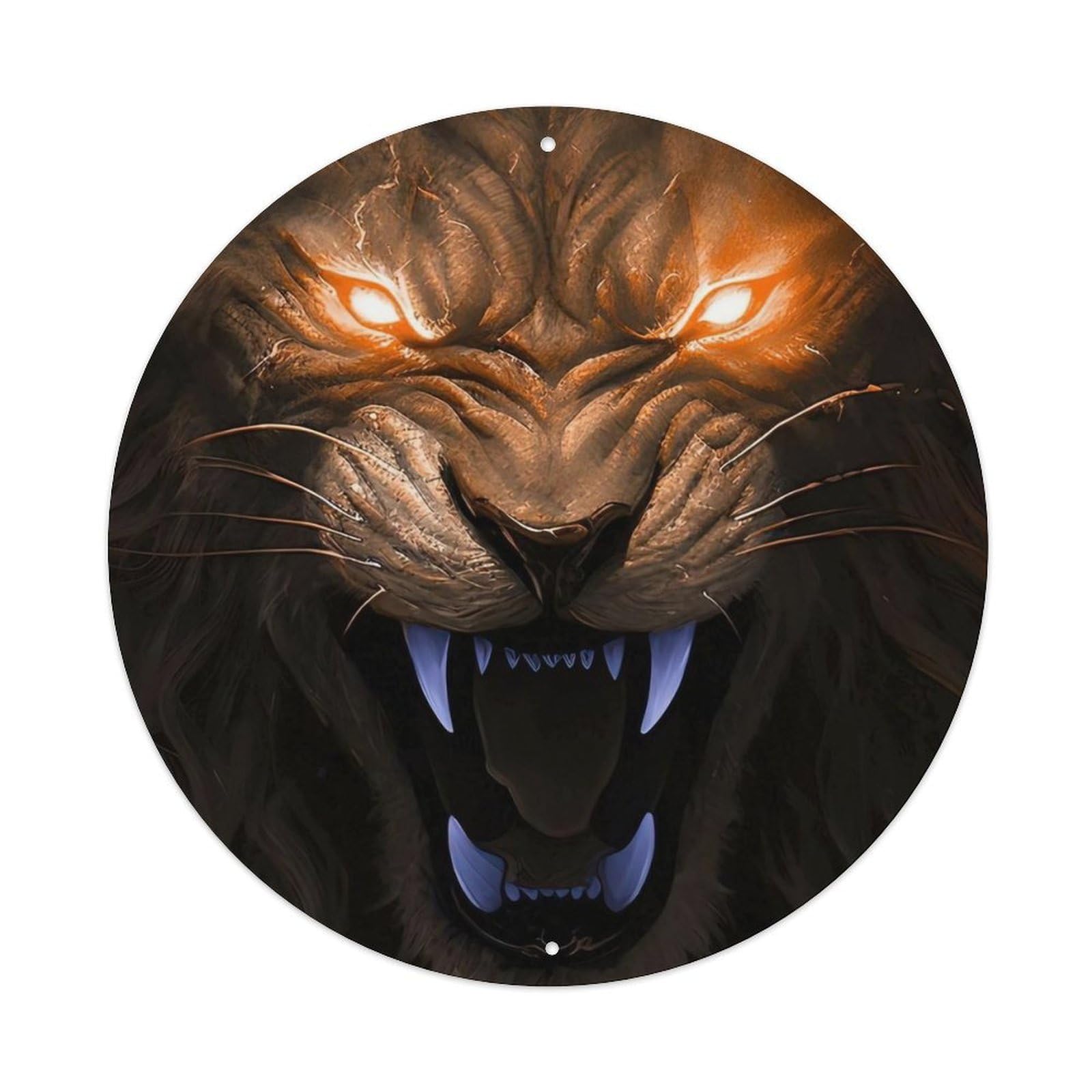 Animal Artwork The Fierce Lion Metal Tin Sign