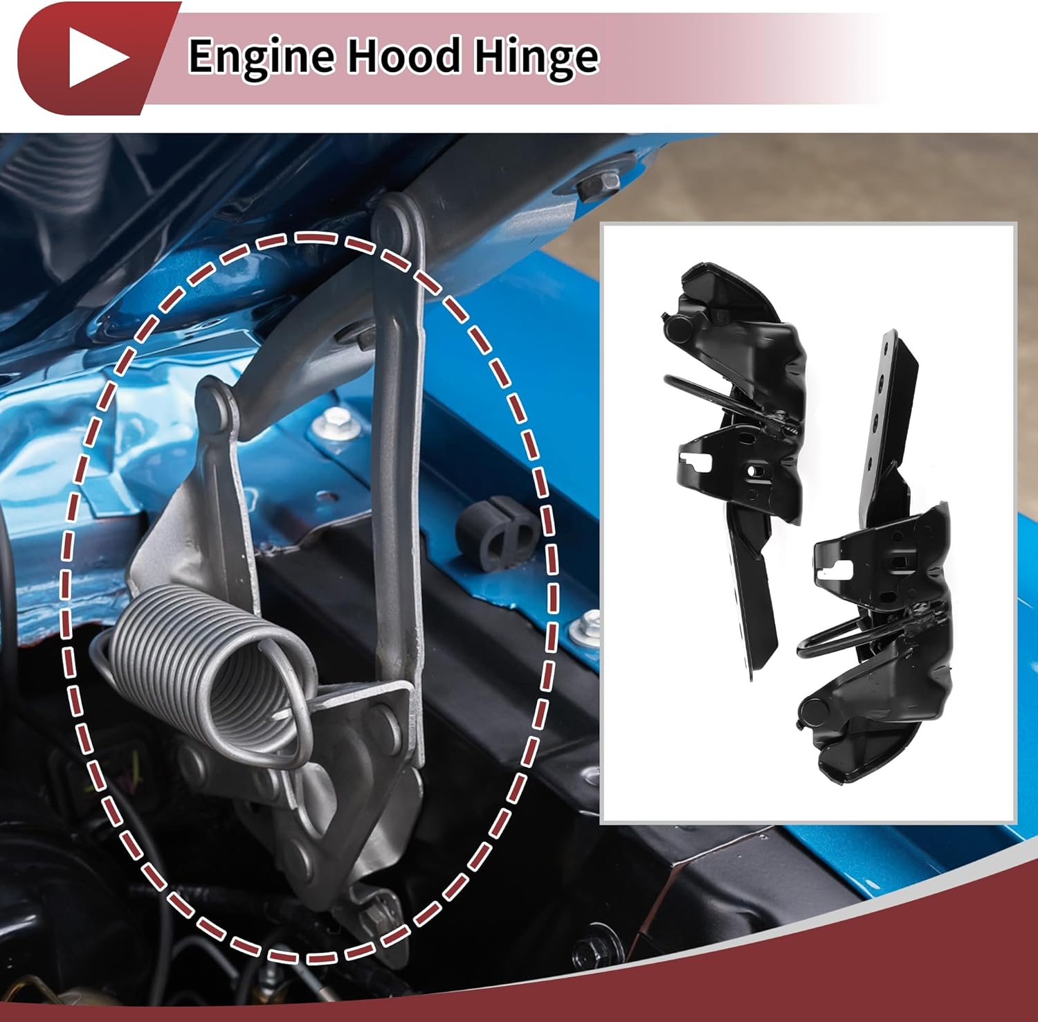 1 Pair Hood Hinges for Honda Civic 2022-2023 Front Driver and Passenger Side Front Bonnet Bracket No./ Black Iron