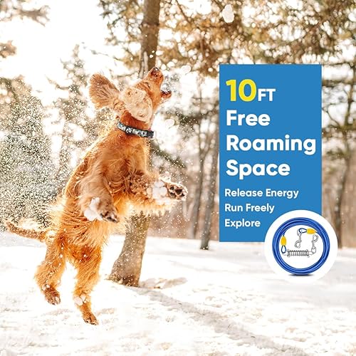 Miniatura 4 de Petbobi Cable de amarre para perro, correa para perro de 15 pies con revestimiento de PVC a prueba de mordidas, alambre de acero de 0.157 in, sin