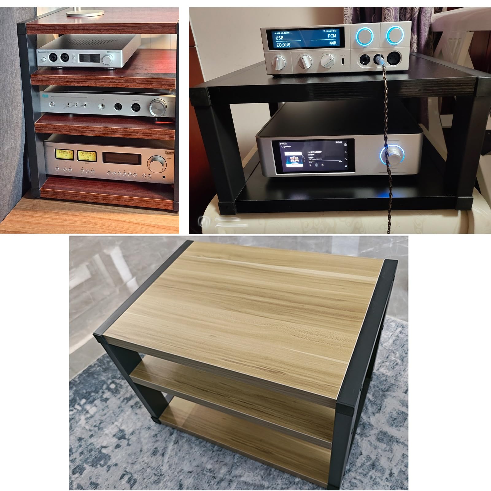 Mueble Equipo HiFi Estantería De Audio Y Vídeo De 2 3 4 Capas, Soporte para Tocadiscos, Amplificador Estéreo Torre, Soporte Vertical para Impresora.(Brown,2 Tier)