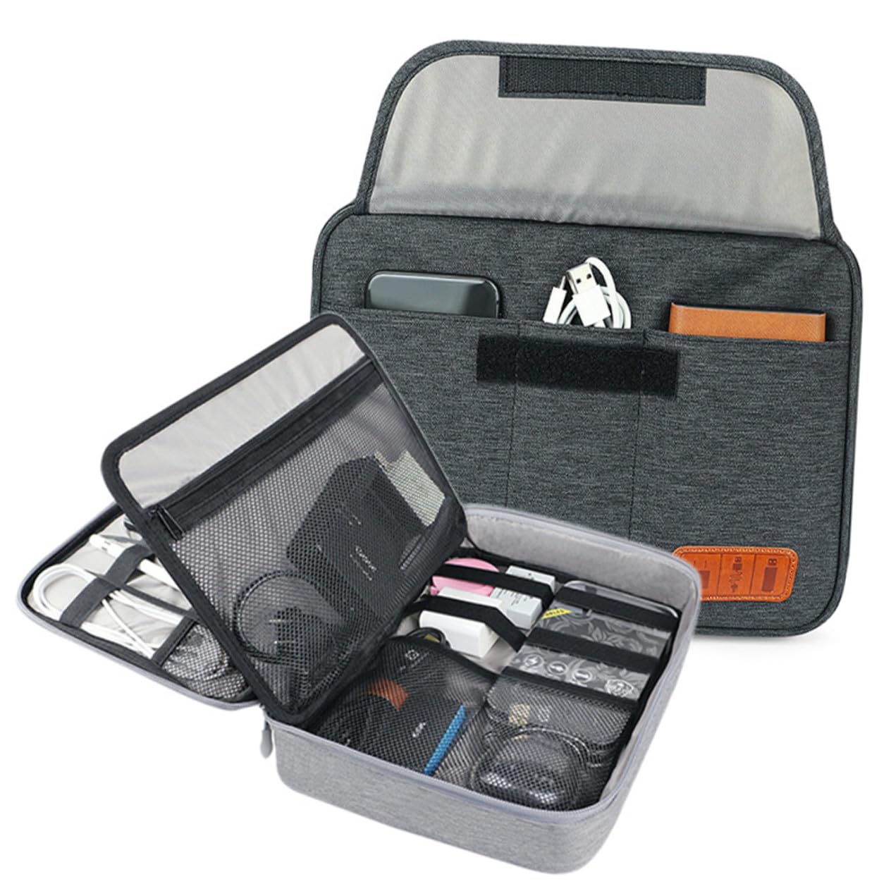 Veemoon Borsa Organizer per Cavi da Esterno Custodia per Dispositivi Elettronici Design Strati Ampia Capacità per Contenere Telefoni Tablet da Adattatori di Alimentazione Schede