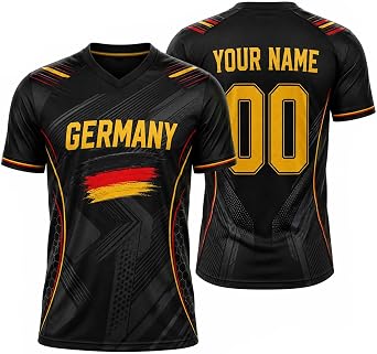Personalized Germany Soccer Jersey, Custom Germany Jersey with Name Number for Fans Men Women Fanwear Whirt