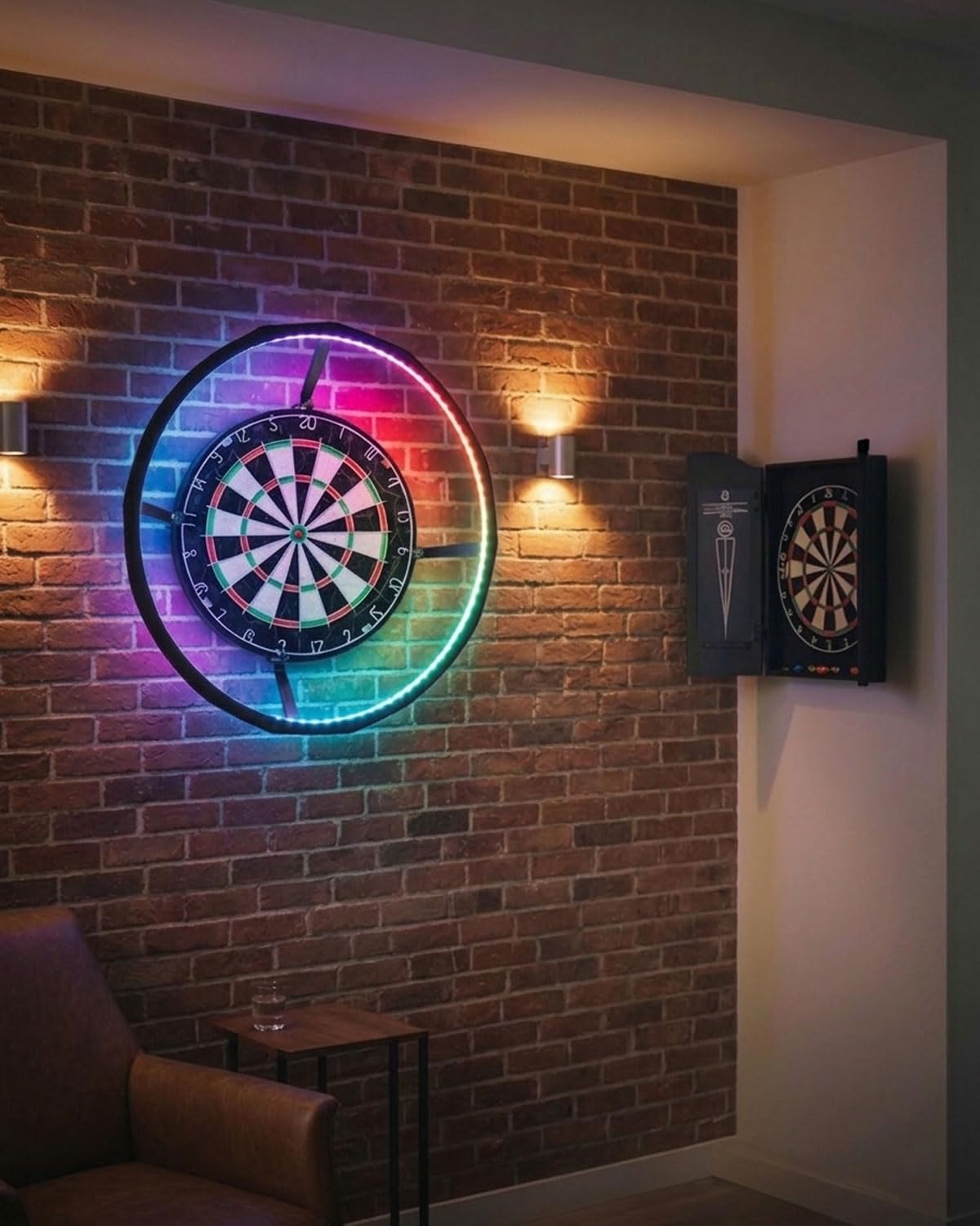 Dartscheibe Beleuchtung– Ultrahell 360° LED Lichtring für Sisal Dartboard – Schattenloser Runddesign mit einfacher Schnappmontage –Dartscheibe Licht für dunkle Spielzimmer und Clubs