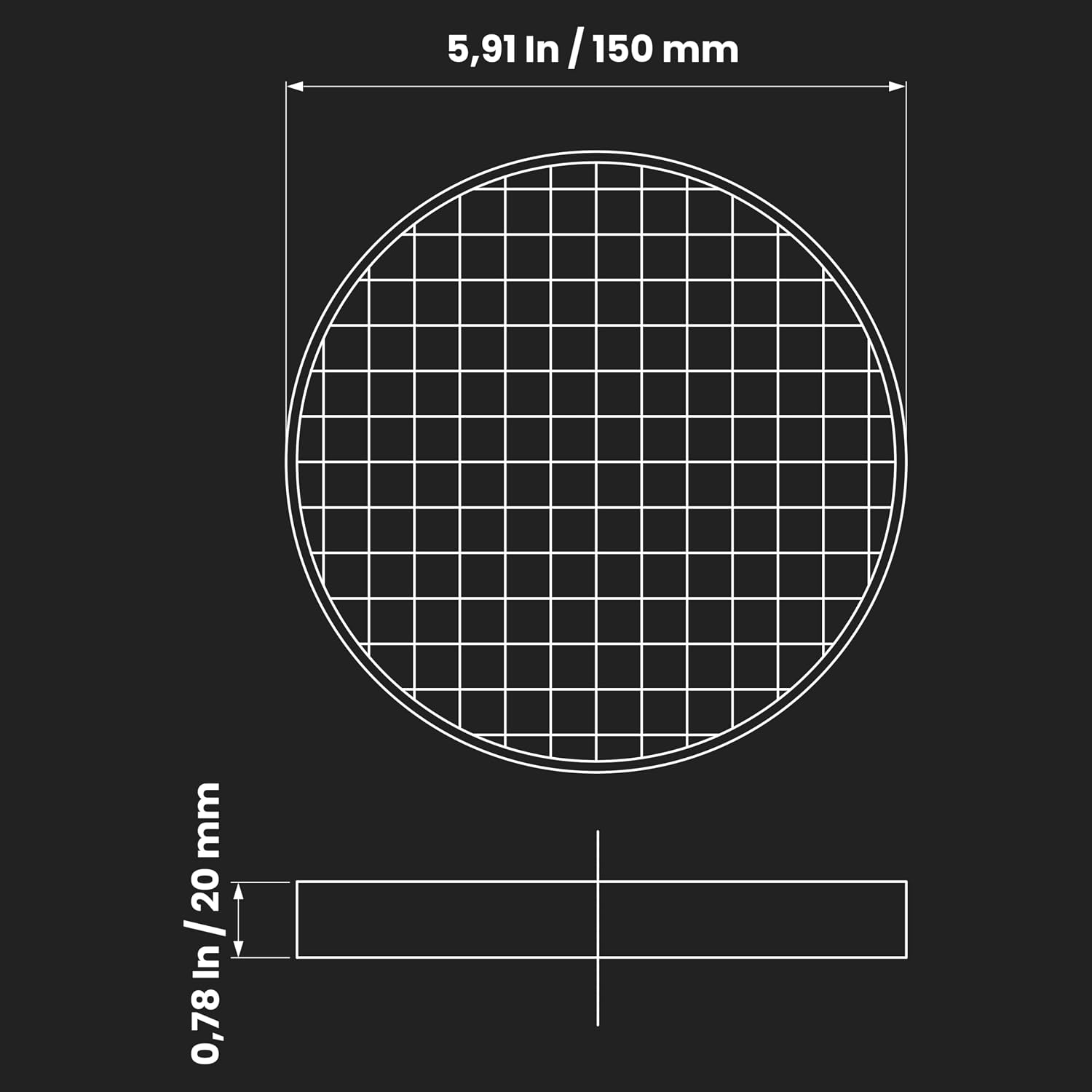 6" Inch Filter Replacement - Round Duct Filter System - G4 Class Filter and Mesh Screen - Dust Collection and Air Purification