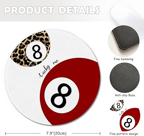 Miniatura 2 de Alfombrilla de mouse retro de 8 bolas de la suerte, diseño de leopardo, guepardo, alfombrilla de mouse para escritorio, hogar, oficina, dormitorio,
