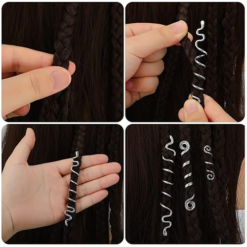 Miniatura 3 de 12 piezas de accesorios para el cabello trenzado, joyería celta para el cabello, joyería de aleación para rastas Loc, bobina, serpiente, pinzas para