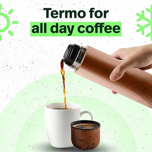 Miniatura 2 de KALMATEH Botella térmica moderna y elegante de doble pared aislada al vacío de acero inoxidable de 33.8 fl oz, vertido preciso y retención de calor