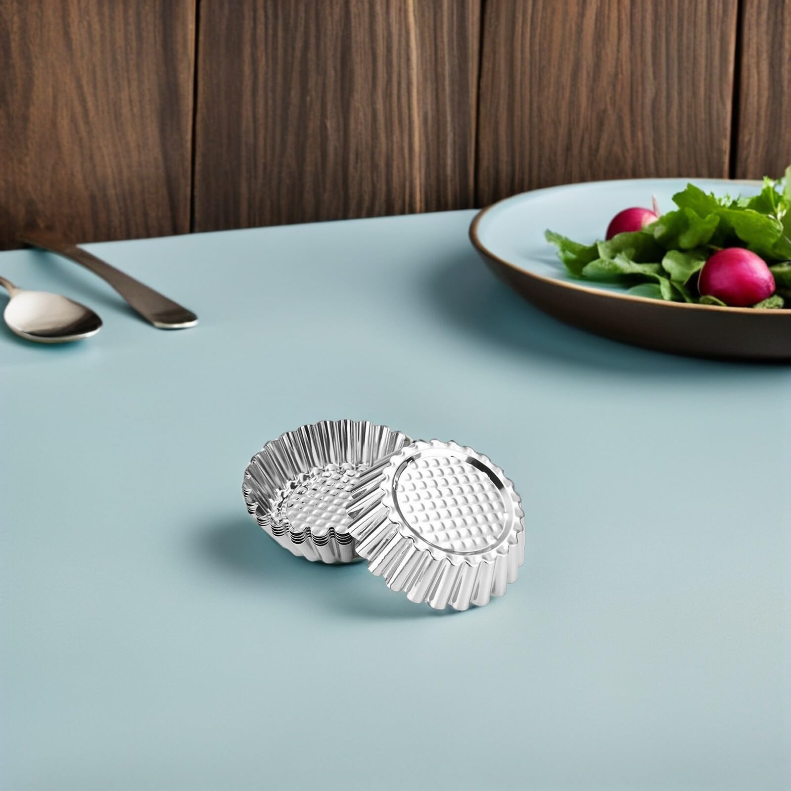 20 piezas Moldes Mini Tartaletas Acero Inoxidable Antiadherente Reutilizables para Hornear Tartas Pequeñas Muffins y Pasteles Fácil Desmoldar y Limpiar