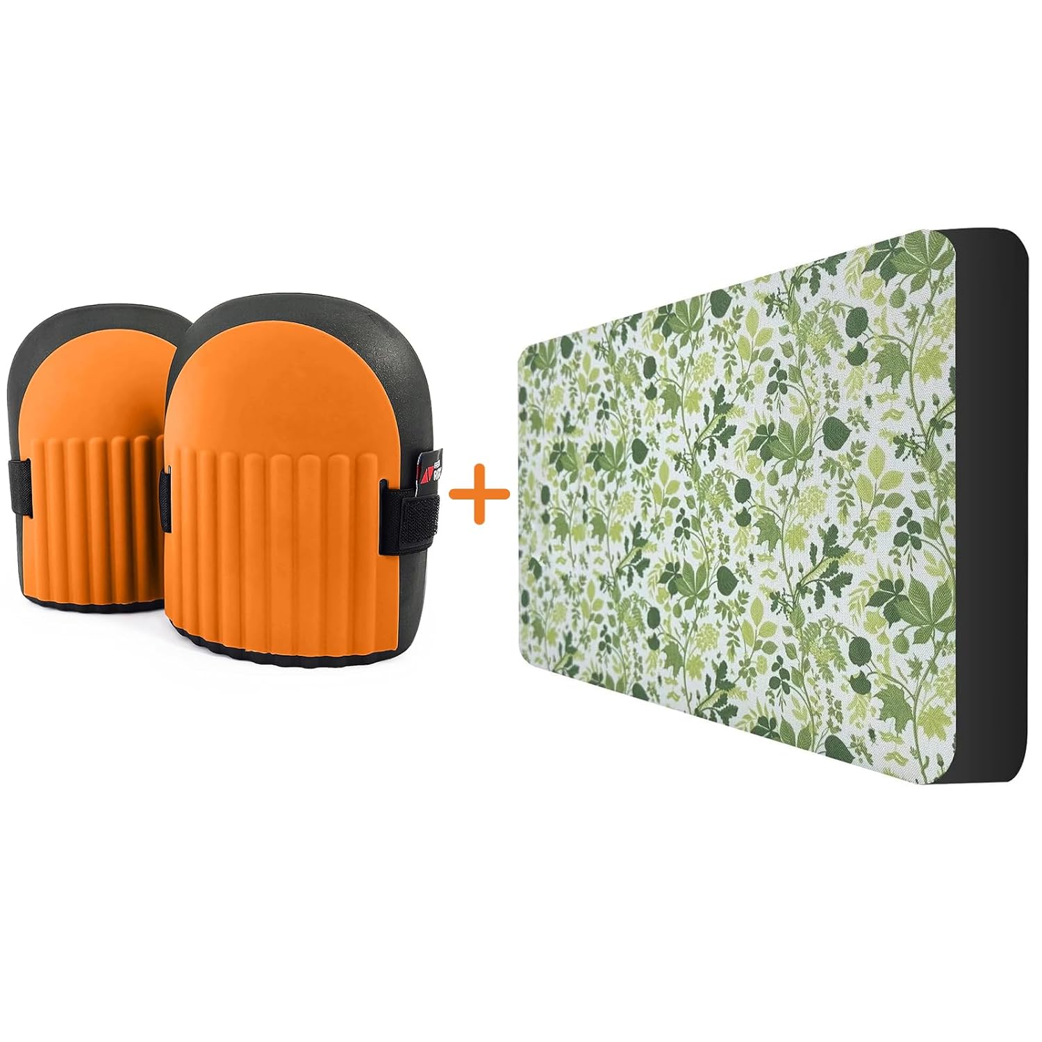 Bundle-Orange Knee Pad and Green Gardening Kneeling Pad for Women