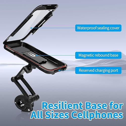 Miniatura 6 de Soporte de teléfono impermeable para bicicleta, soporte para teléfono de bicicleta con pantalla táctil, bolsa universal impermeable para teléfono