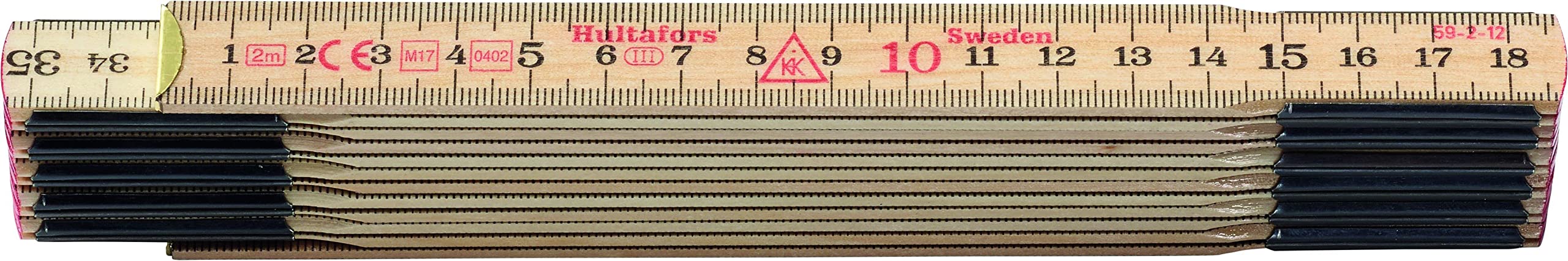 Hultafors 100104 2m "59-2-12" Folding Rule - White
