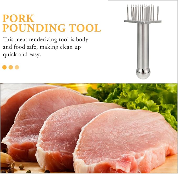 Ablandador de Carne de Acero Inoxidable con Mango Ergonómico miniatura 7