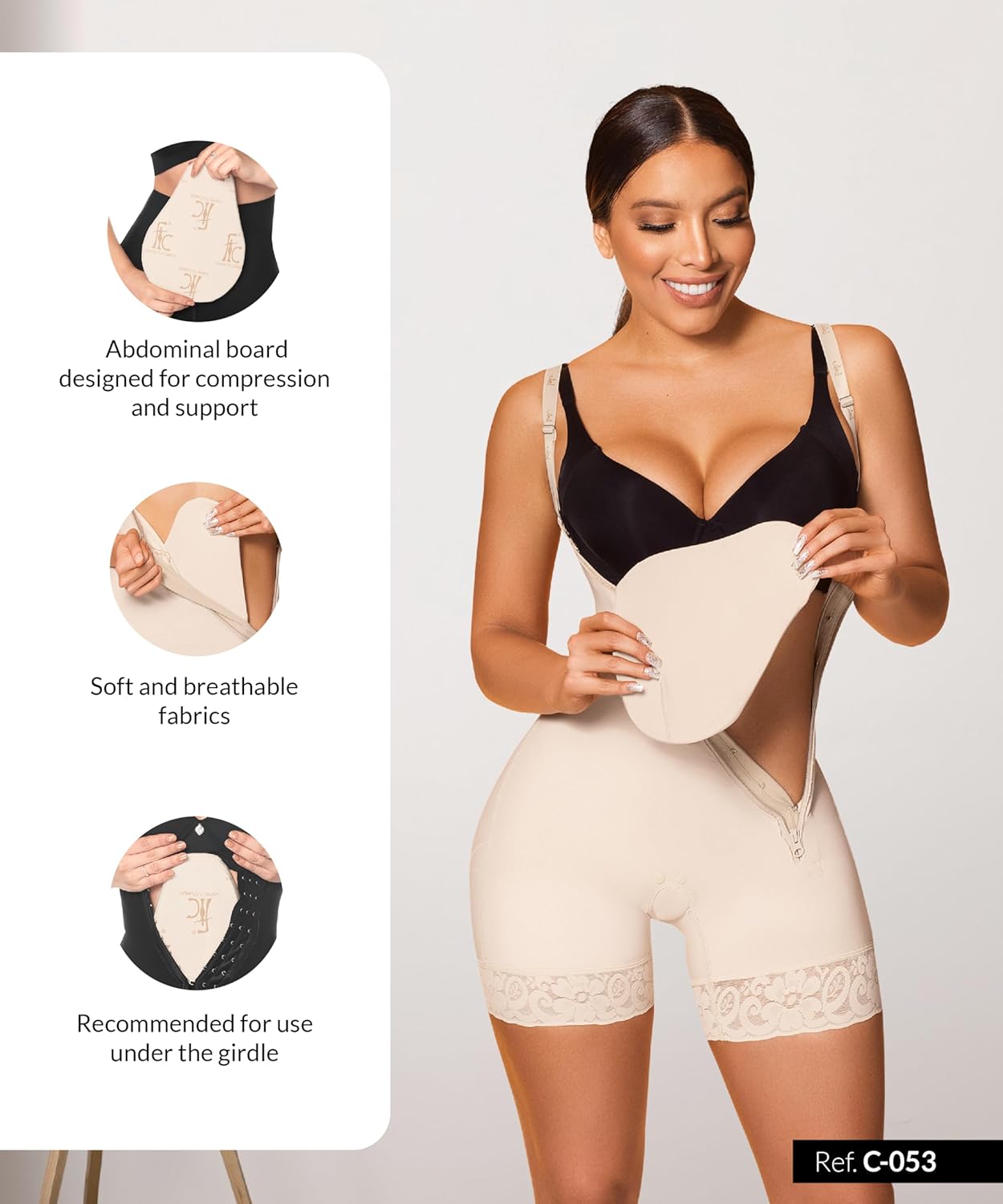 Forma Tu Cuerpo Pear-Shaped Lipo Foam Board, Ab Board Post Surgery Liposuction, Tummy Tuck Compression Board for Recovery