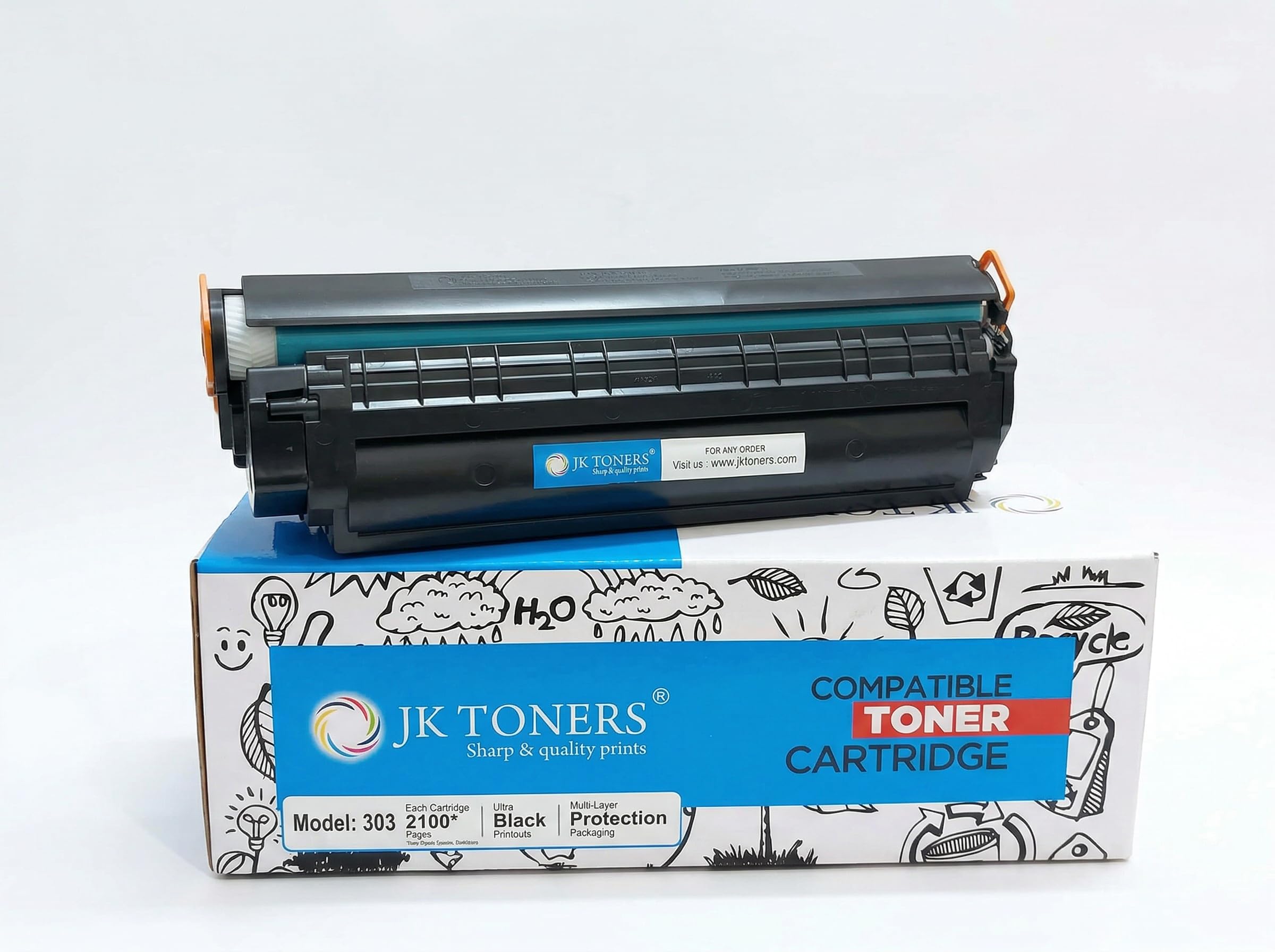 Jk toners 303 / 703 / 103 Toner Cartridge Compatible with Canon LBP 2900, LBP 2900B, LBP 3000 | High Page Yield - 1500 (303 | CRG303)-image-22