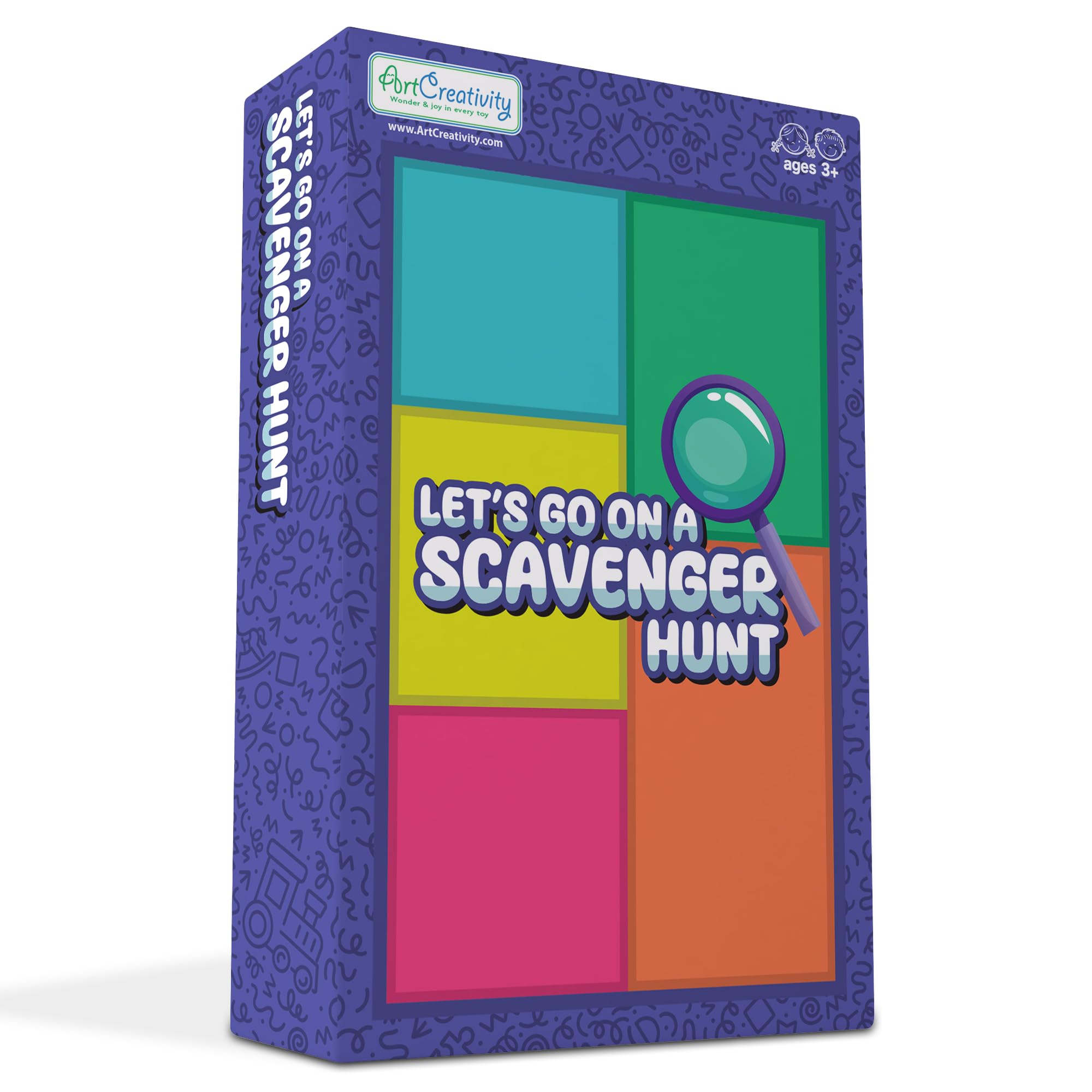 ArtCreativity Scavenger Hunt for Kids (Indoor/Outdoor) - 50 Cards in Sturdy Box - Seek and Find Road Trip Games - Car Activities for Kids - Travel-Friendly Bag - Indoor Scavenger Hunt Game - Image 8