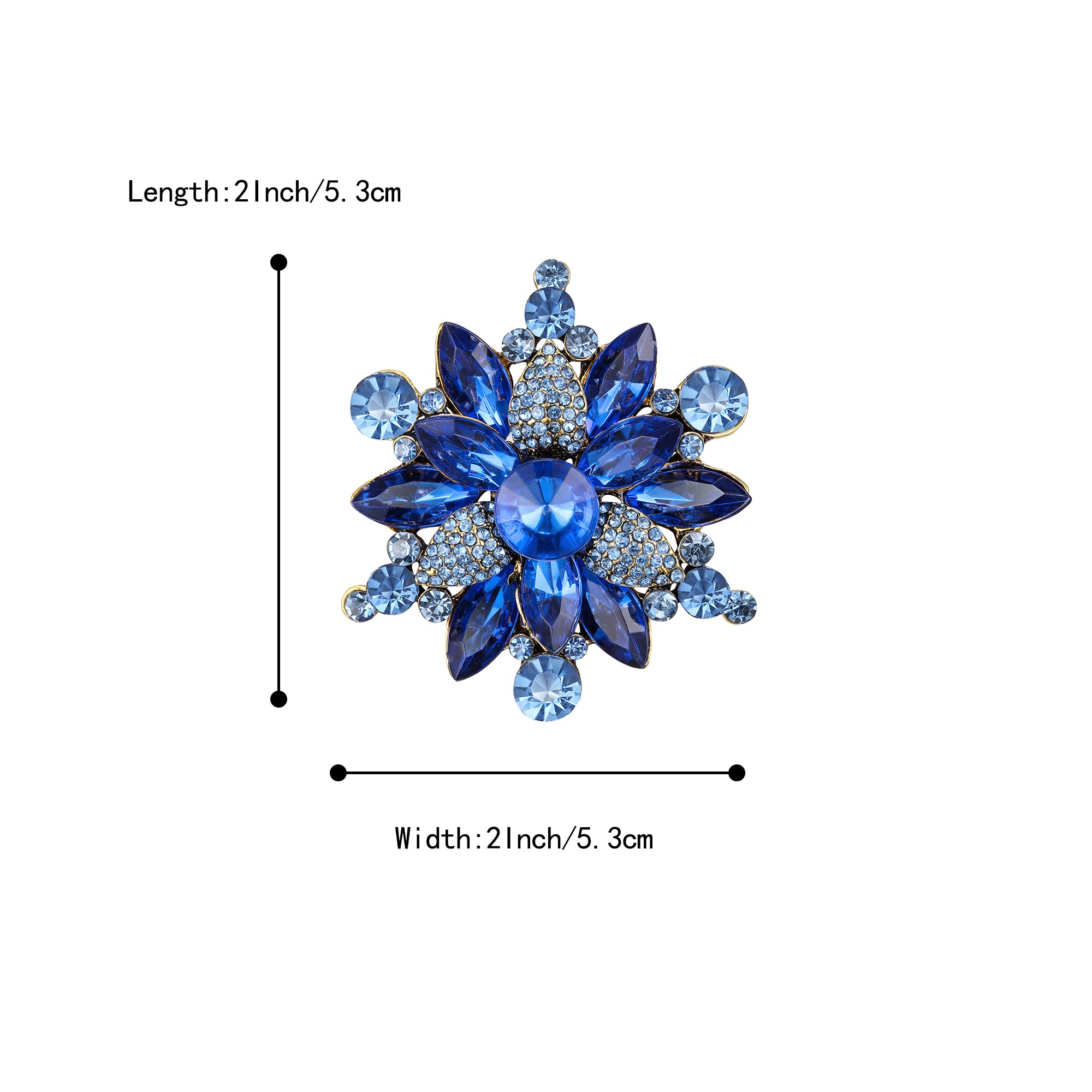 Spilla da Donna Art Deco Marquise Rhiestone Fiore per Party Prom