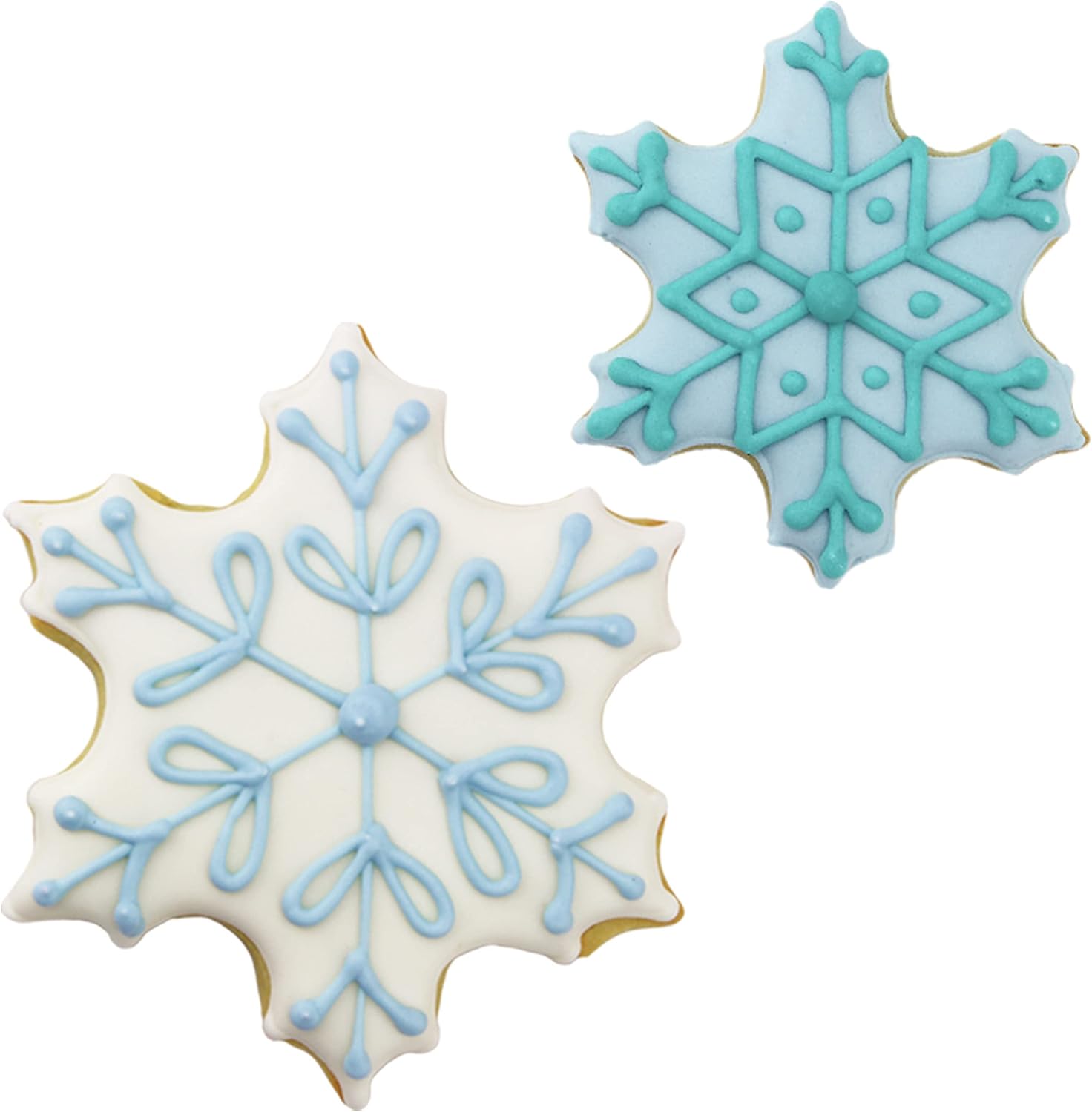 Christmas Snowflake Cookie Cutters 2-Pc Set Made in USA by Ann Clark, 2.5", 3.25"