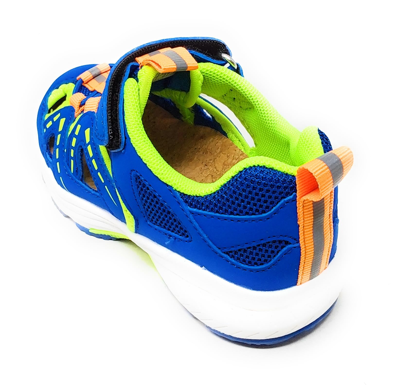 Scarpe Sportive Aperte Bambino IMCA3814,Mesh Traspirante,Blu Royal e Giallo Neon,A Strappo