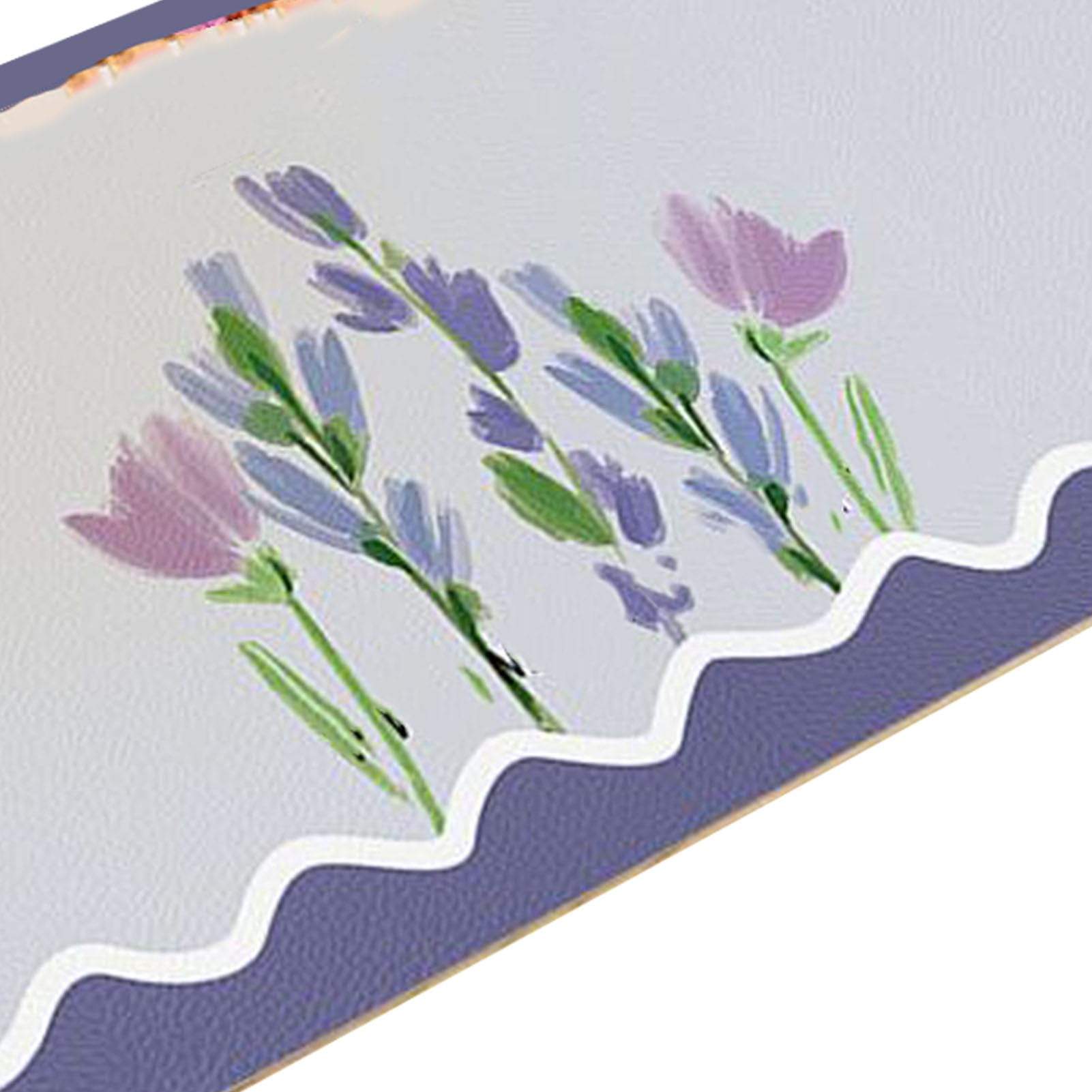 Protezione Impermeabile per Sottomano da Scrivania, Tappetino da Scrivania, Tappetino per Mouse, Simpatico Sottomano Verde a Fiori, Bellissimo Motivo Floreale con Elegante Protezione per(Fiore viola)