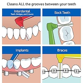 TePe Interdental Brush Angle, Angled Dental Brush for Teeth Cleaning, Pack of 25, 0.5 mm, Extra-Small/Small Gaps, Red, Size 2