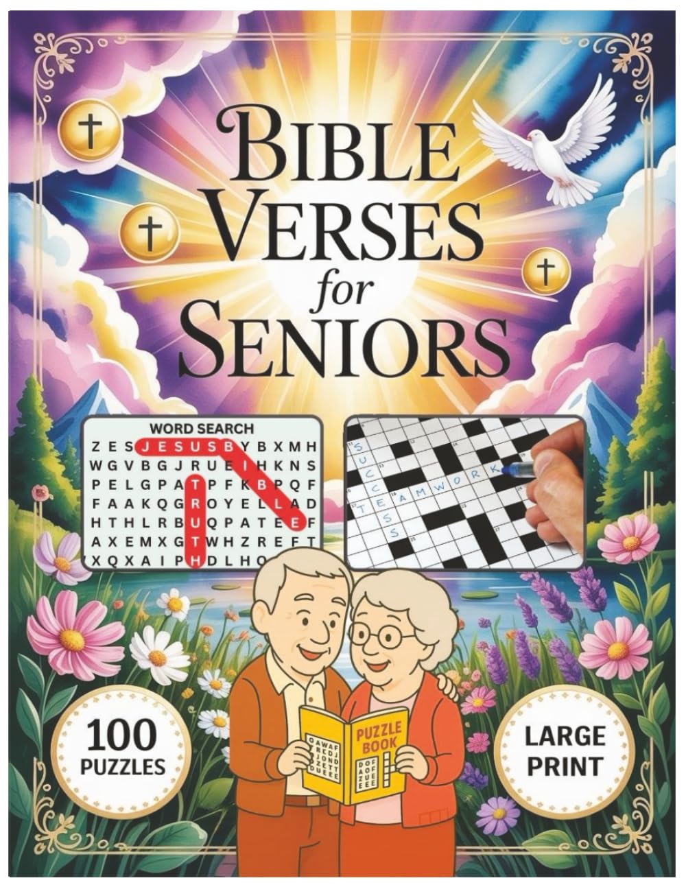 Bible Verses Word Search for Seniors: Large Print: 100 Scripture-Based Word Search & Crossword Puzzles | Jumbo Print Christian Activity Book with ... Visually Impaired (Puzzle Series for Seniors)