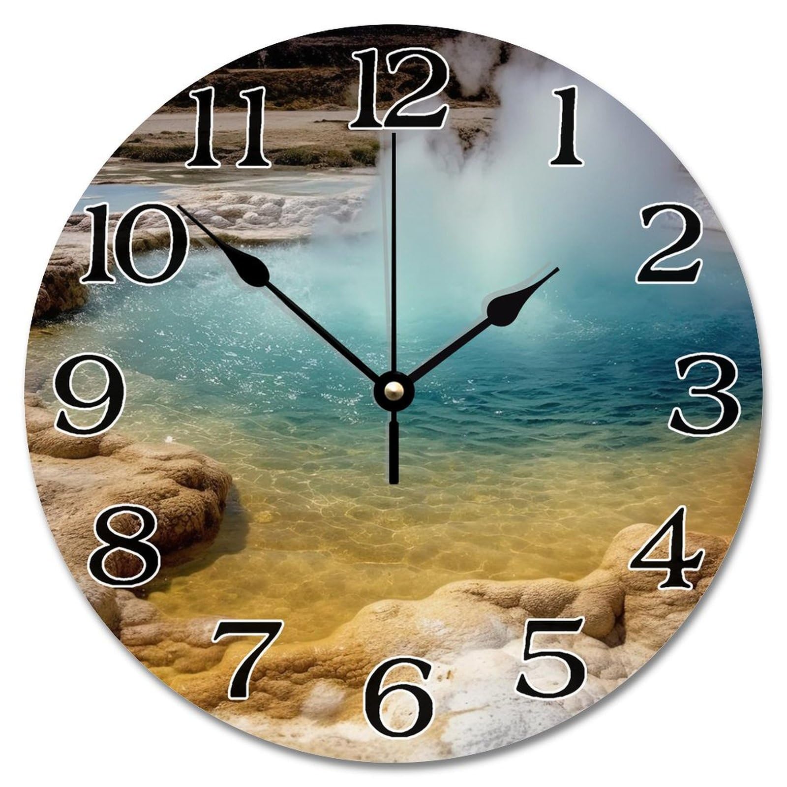 Horloge murale en bois sans fil finie la panne de courant