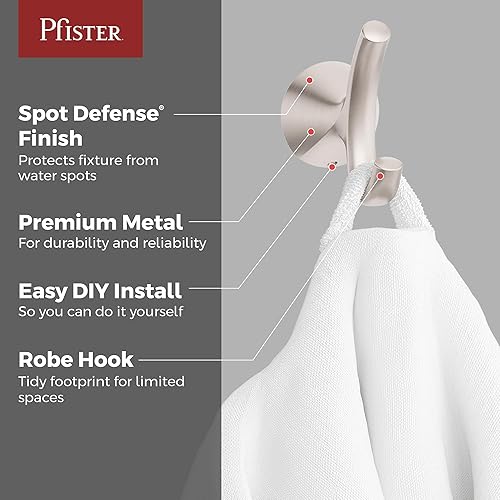 Miniatura 8 de Pfister Willa BTBWLL1K - Toallero de baño para baño, 18 pulgadas, montaje en pared, atornillado, acabado de níquel cepillado, BTBWLL1K