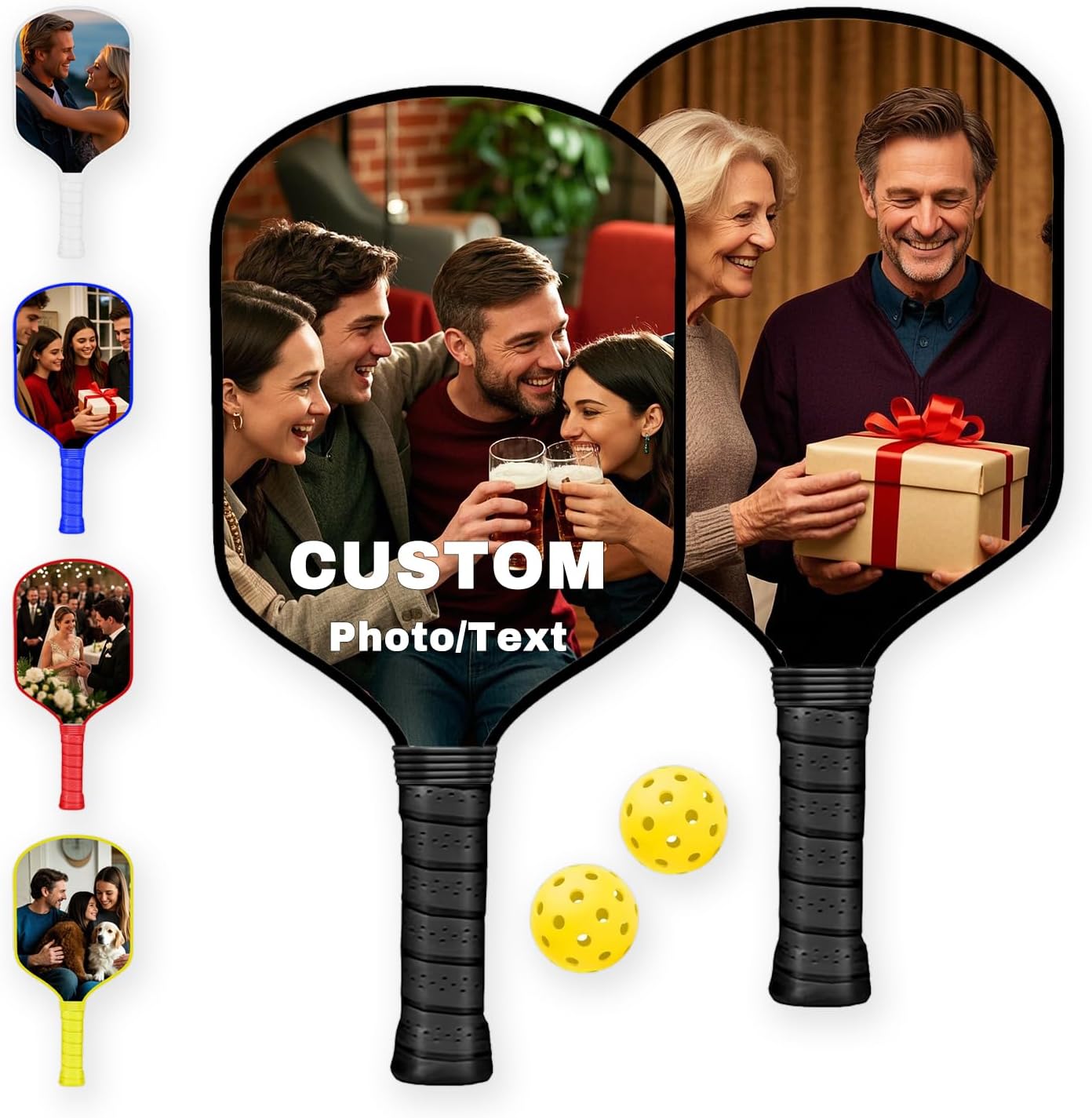 Custom Pickleball Paddles, Personalized Pickleball Paddles, Customized with Any Photo, Text and Logo, Perfect Diy Gift for Friends, Family and Loved Ones