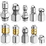 Wllead Jetter Heads Kit (Pack of 10) Jetter Nozzle Kit Rotating Button Drain Cleaning Nozzle Tips for Pressure Washer Sewer Jetter Kit Stainless Steel Pressure 5000 PSI