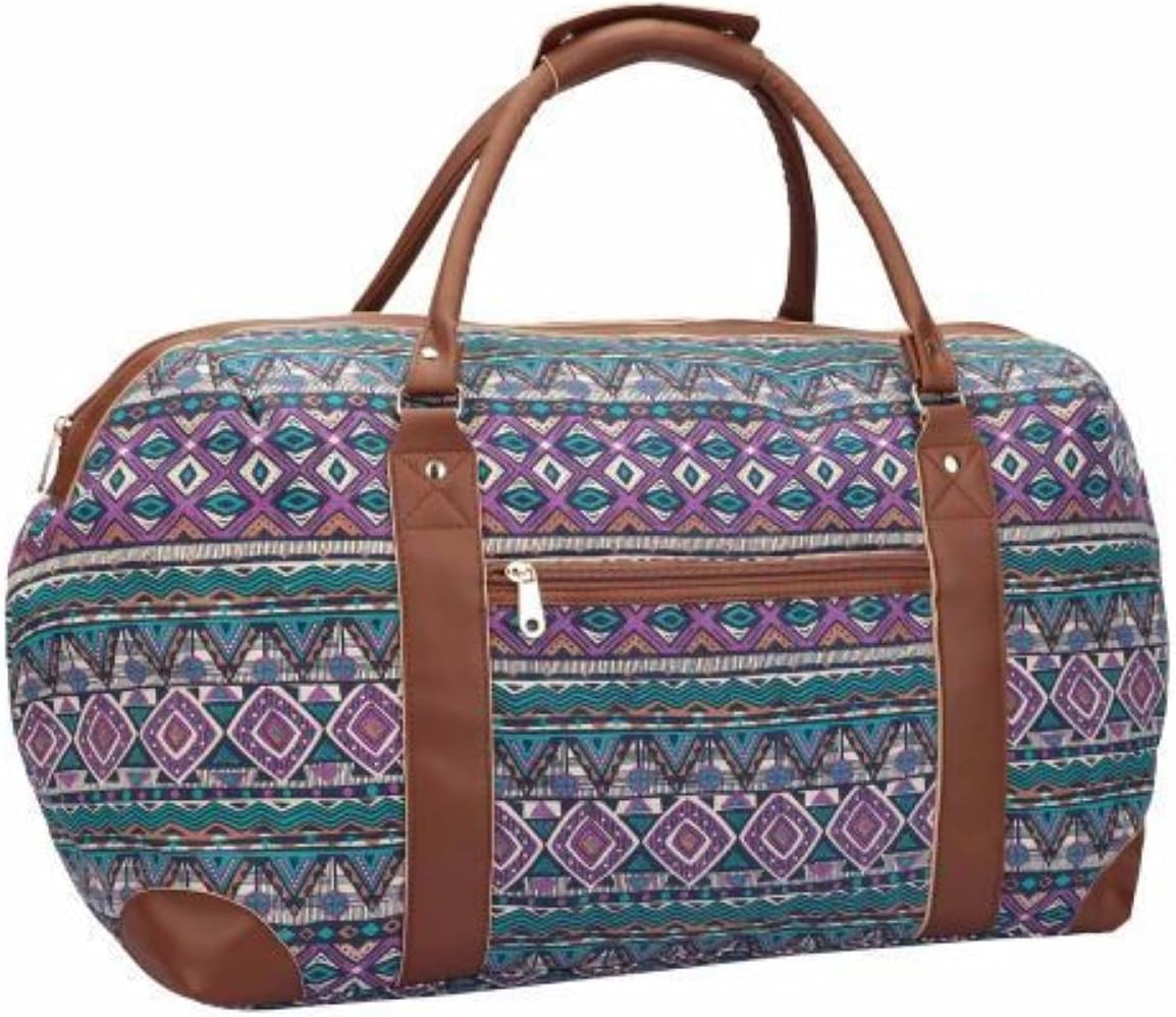 Jazzi London Ladies Canvas Holdall Shoulder Bag Maternity Travel Holidays Aztec