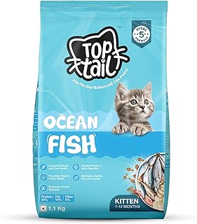 TOPTAIL Ocean Fish Food for Kitten 1-12 Month-6.5kg Dry, Cat Food is Specially Crafted Chicken &amp; Tuna Oil Support Lean Mus...