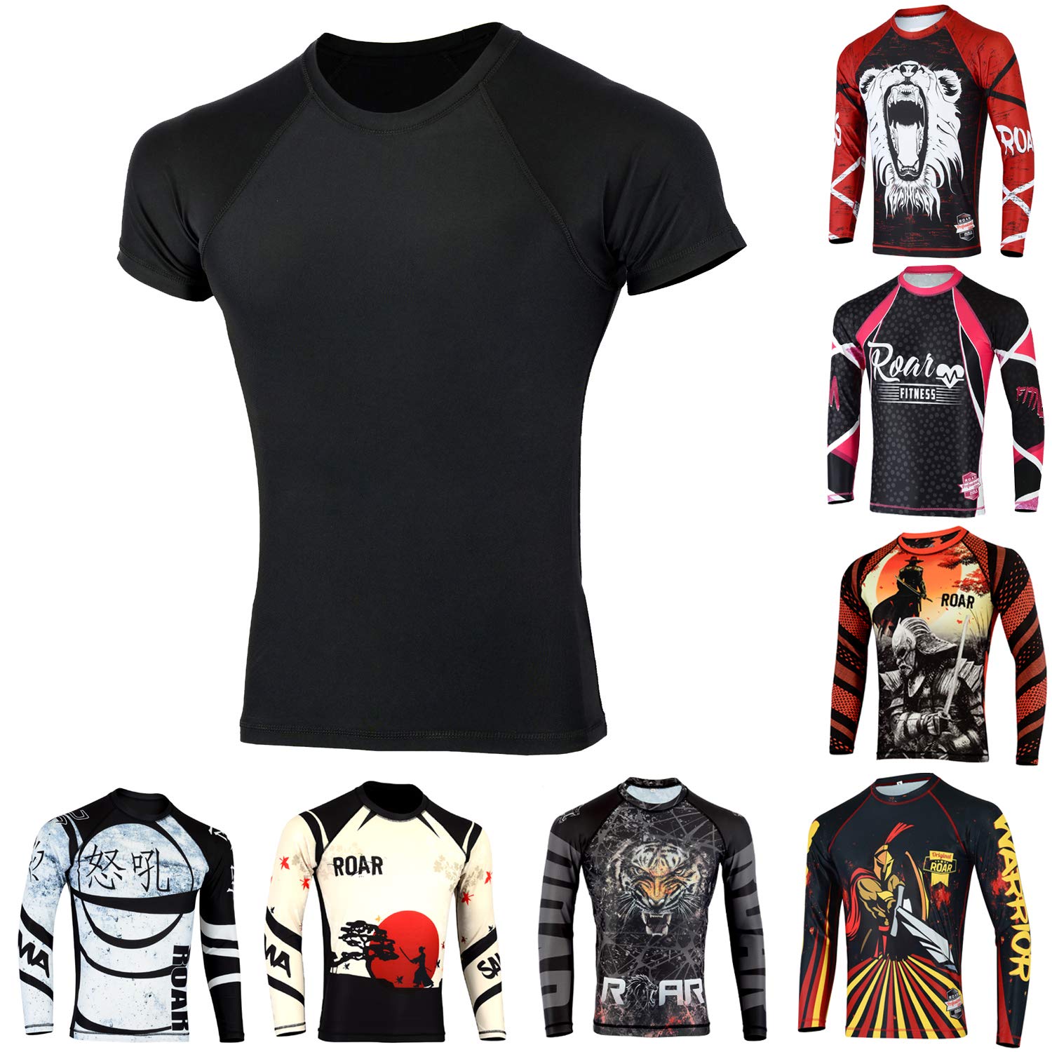 ROARLong Sleeve MMA Rash Guard UFC Cage Fight BJJ Wear No Gi Training Shirts