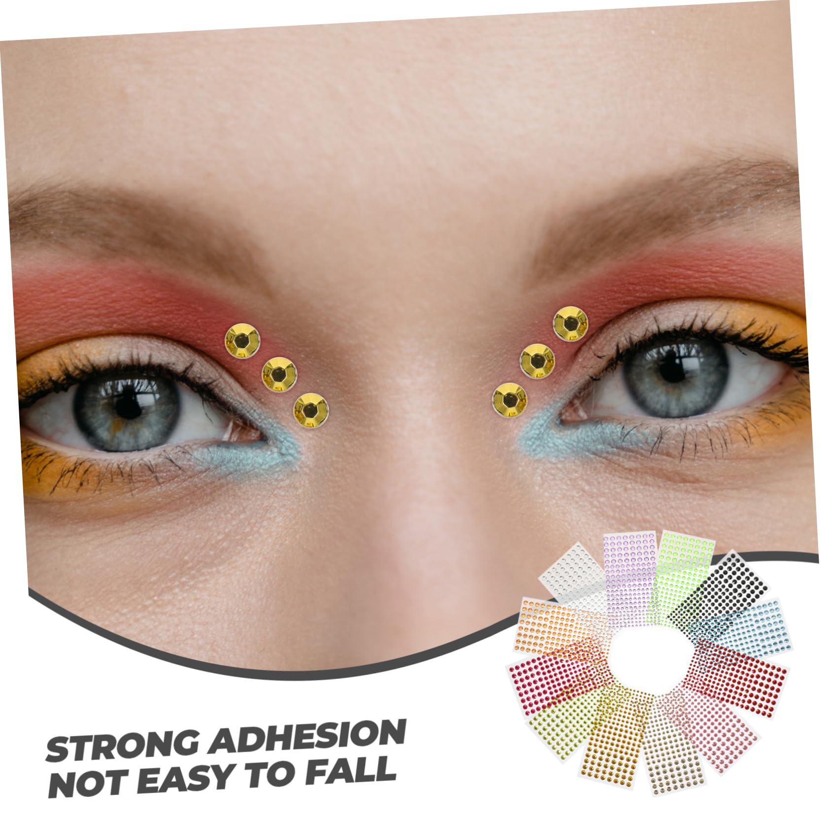 VALICLUD 4 Set Adesivi Con Diamanti Adesivo Festival Gemma Del Viso Ciondolo Delirio Uv Creazione Etichetta Trucco Gemme Del Viso Fare Acrilico 12 Fogli*4