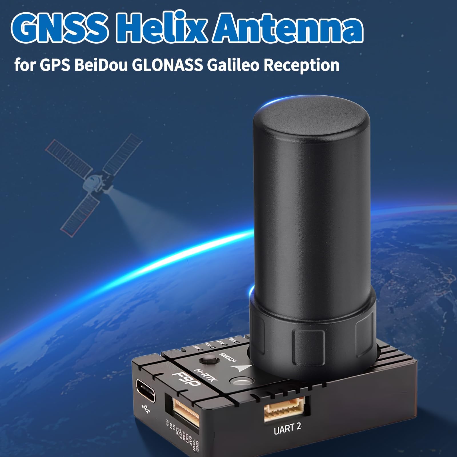 Bingfu Antenna Elicoidale GNSS SMA GPS BeiDou GLONASS Galileo Doppio LNA 28dB IP65