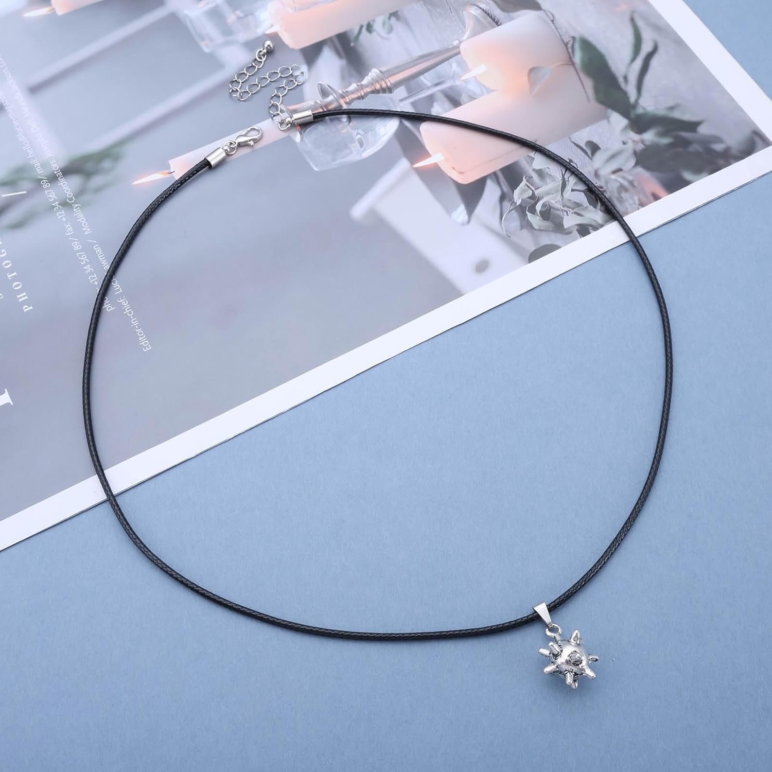 Andelaisi Boho Leather Choker Necklace Black Leather Cord Necklaces Choker Gothic Black Suede Necklaces Silver Small Sun Necklace for Women - Image 3