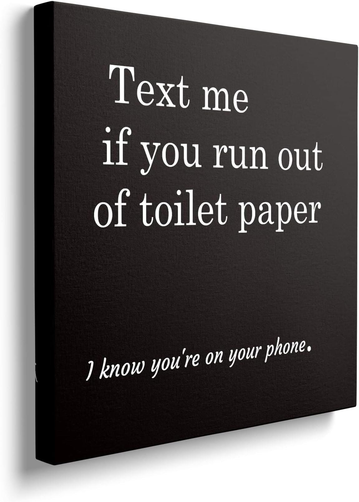 sunwes Bathroom Décor, Wall Art, Funny Signs and Restroom Décor - Art Accessories Black White Decorations for Guest or Half Farmhouse Boho Toilet (Black 8x8 inches)