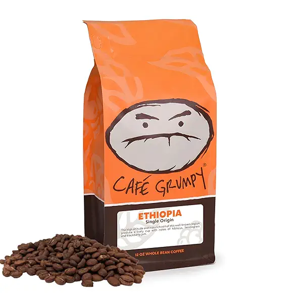 Café Grumpy Ethiopia Yirgacheffe Single Origin Whole Coffee Beans, 12 oz Bag Farm to Table Medium Roast, French Press Pour Over Cold Brew Drip 1