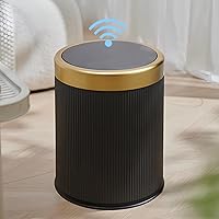 Vista 10 de URALFA Cubo de basura automático con sensor de movimiento para baño con tapa, cubo de basura sin contacto, cubo de basura inteligente a prueba