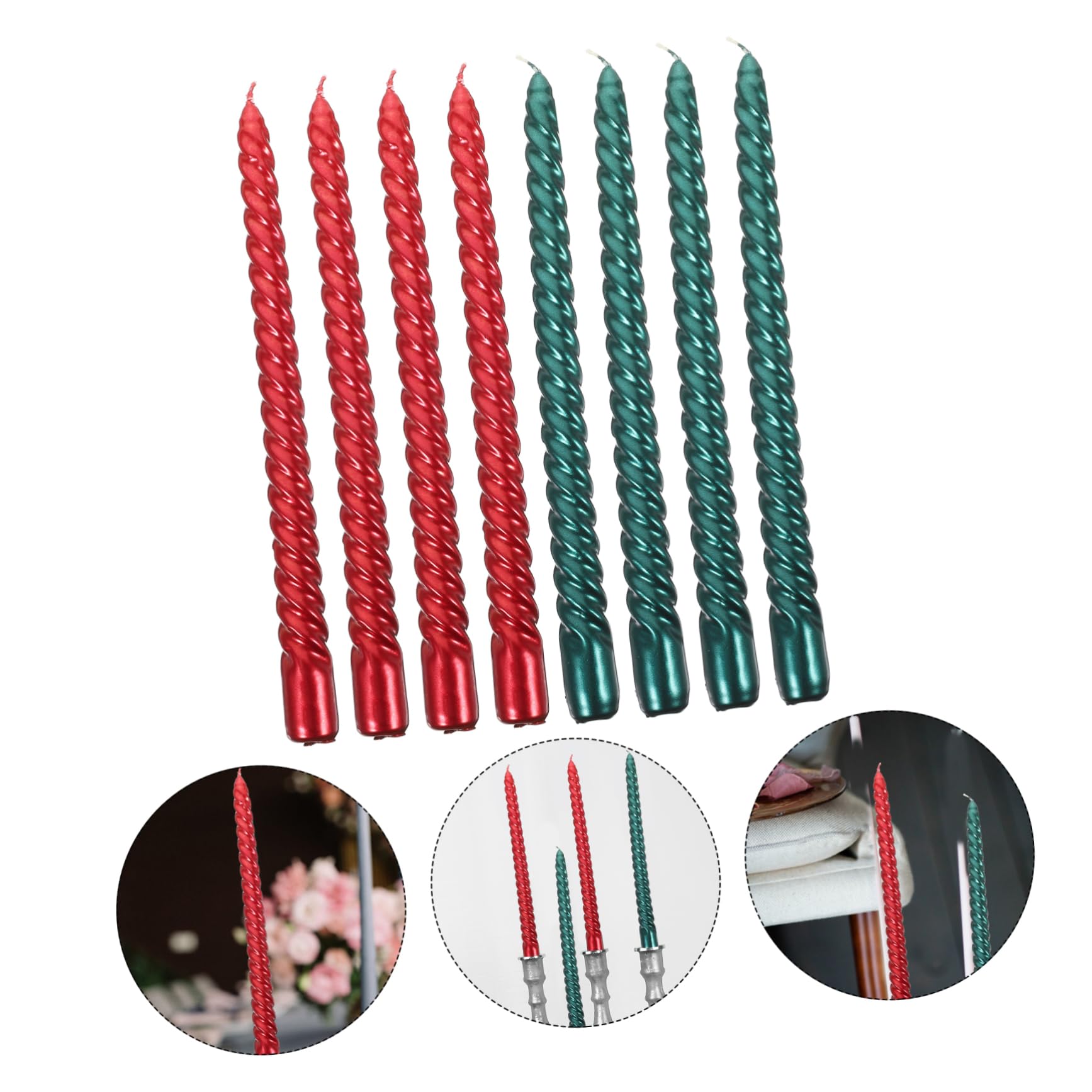 Zerodeko 12 Pezzi Candele Lunghe a Spirale in Paraffina Eleganti per Candelabri, Base Stabile, a Lume di Candela e Riunioni