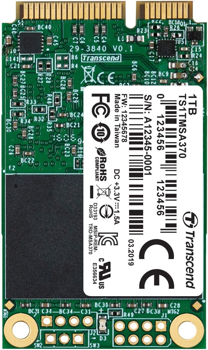 Transcend 512GB SATA III 6Gb/s MSA370 mSATA Solid State Drive (TS512GMSA370)