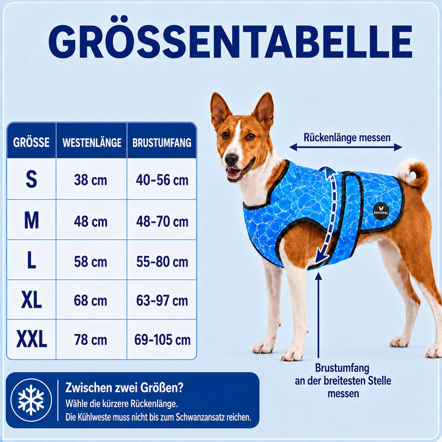 DOGOPAL Kühlweste Hund, Kühljacke für Hunde mit Wasseraktivierung & UV-Sonnenschutz für heiße Tage, Leichte Atmungsaktive Sommer-Hundeweste mit Stehkragen für Gassi & Outdoor (Blau, XL)