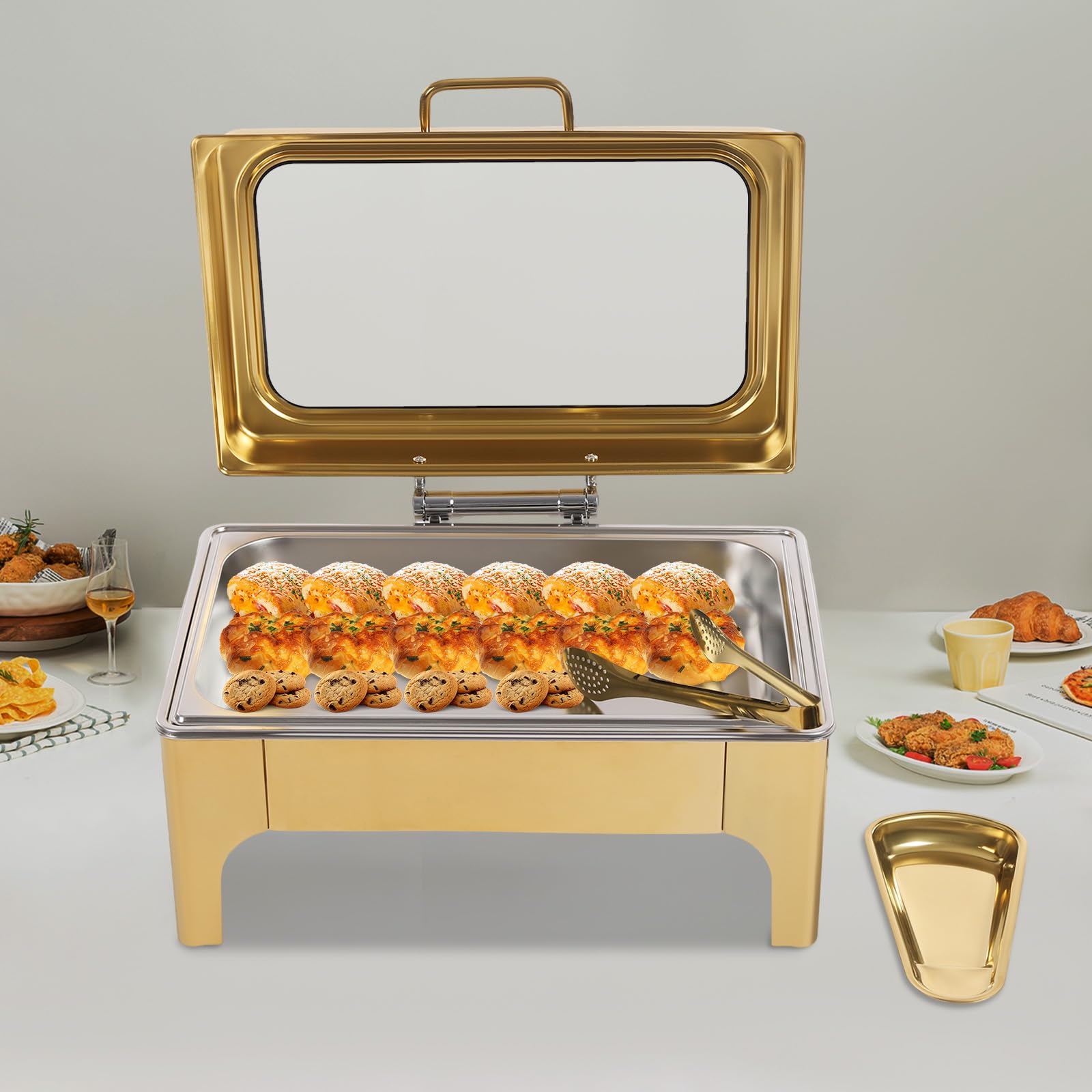 Amazon.com: Gold Rectangular Chafing Dishes 8QT/9L Stainless Steel