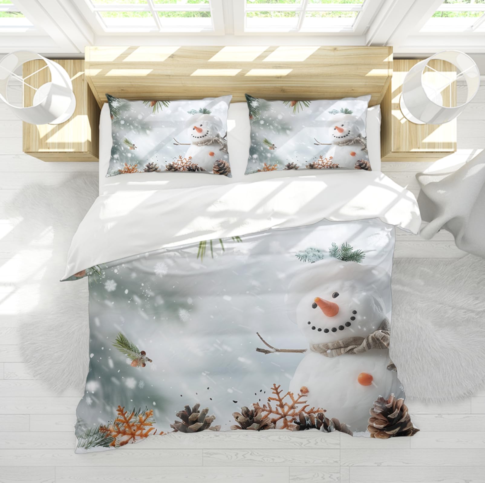 Housse de couette Noël zippée 230x220 : fini la couette qui glisse