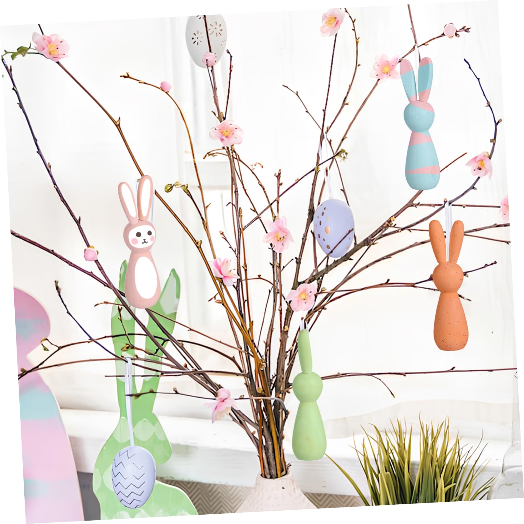 Figuras De Conejo De Madera Sin Terminar Para Pintar Diy 5 Piezas Naturales Para Niños Decoración De Mesa Manualidades Infantiles Temporada De Flores Pascua Fiestas