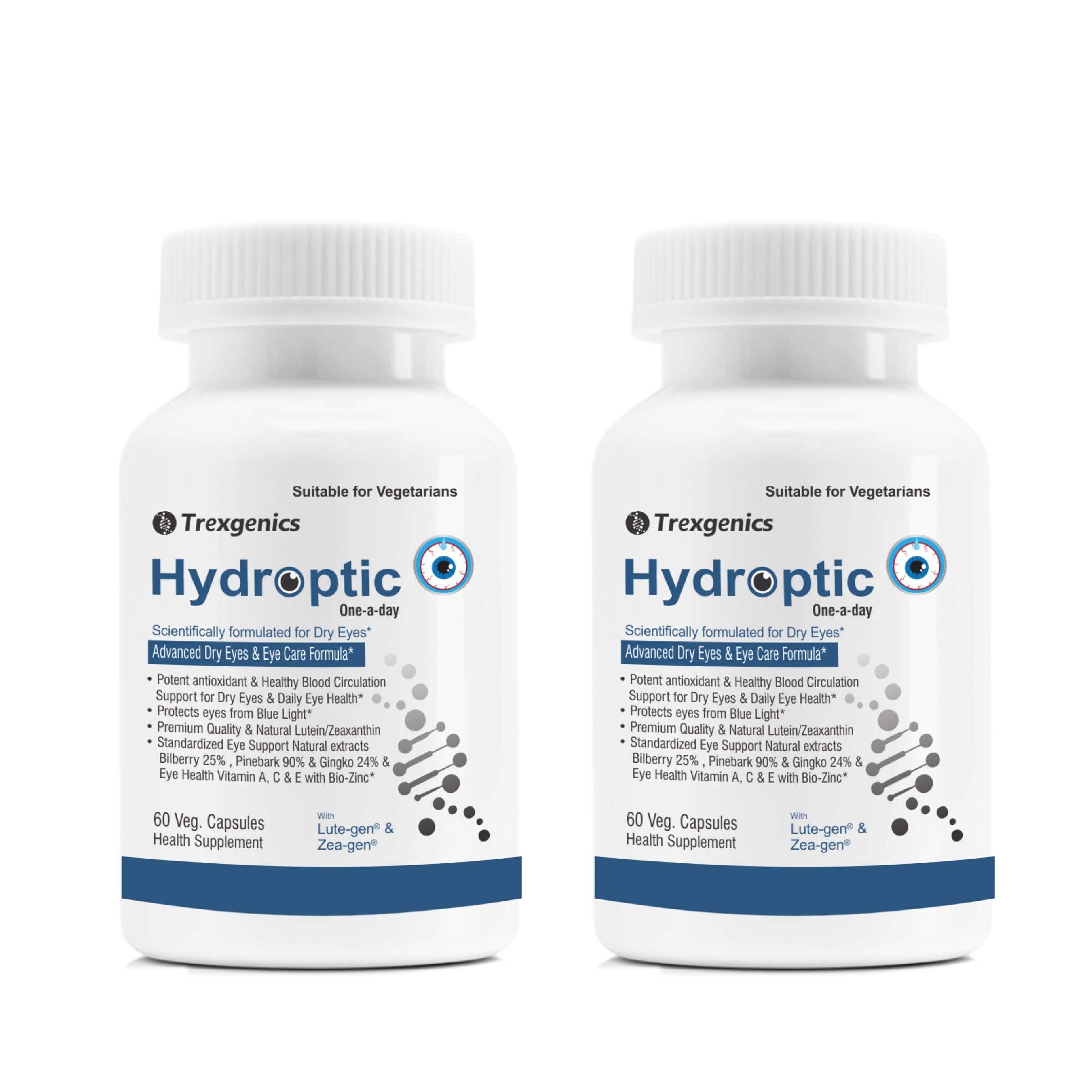 Trexgenics® HYDROPTIC Advanced Dry Eyes & Eye Care One-a-day Vegetarian formula with Lutein, Zeaxanthin, Bilberry, Gingko, Pine Bark, Vitamin C, Zinc &Vitamin A (30 Vcaps) (2) (B08DM1MKYL) Amazon Price History, Amazon Price Tracker