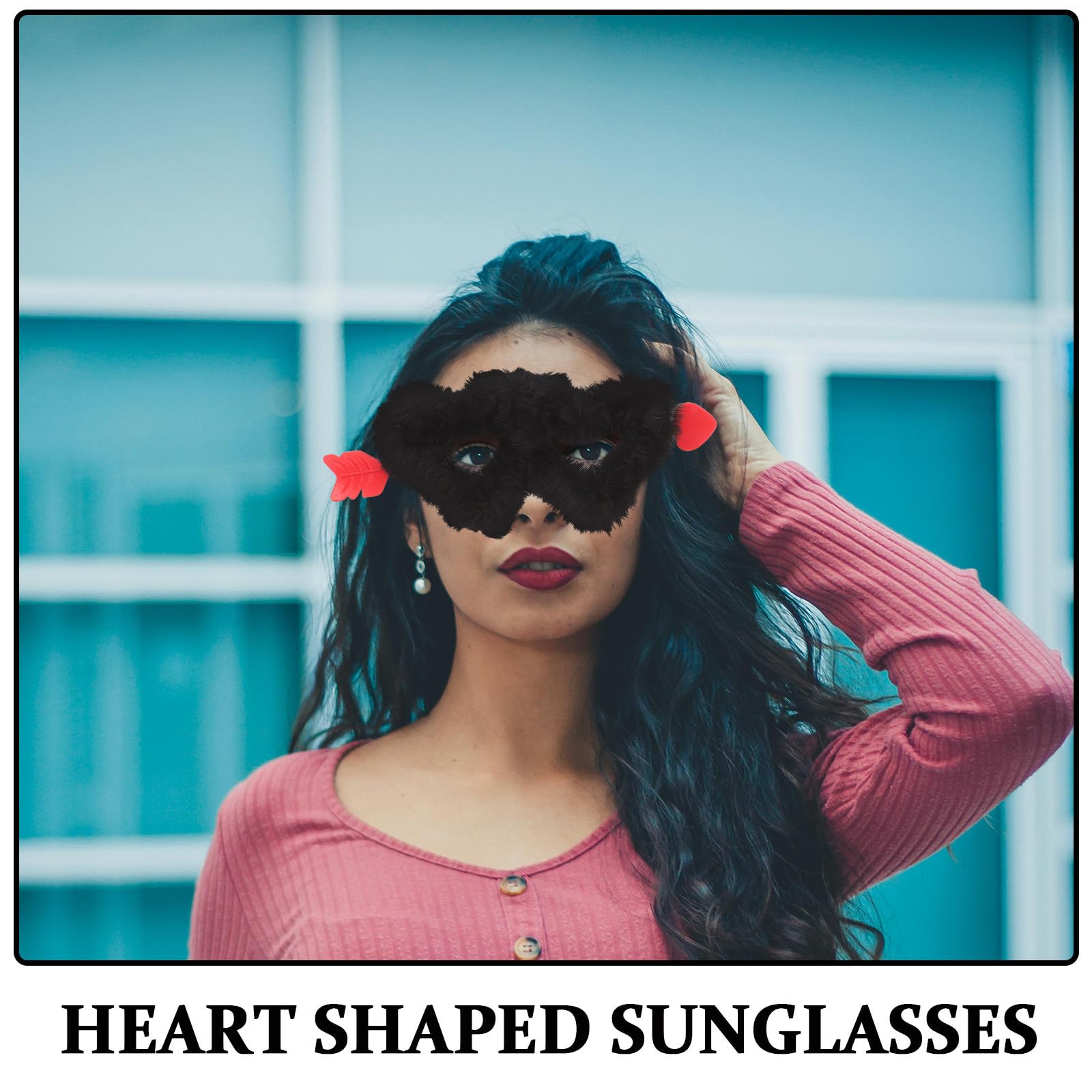 Healeved 10 Pezzi Occhiali da Sole a Forma di Cuore in Plastica e Peluche Leggeri e Comodi per Feste di San Valentino e Addio al Nubilato Accessorio Divertente alla Moda